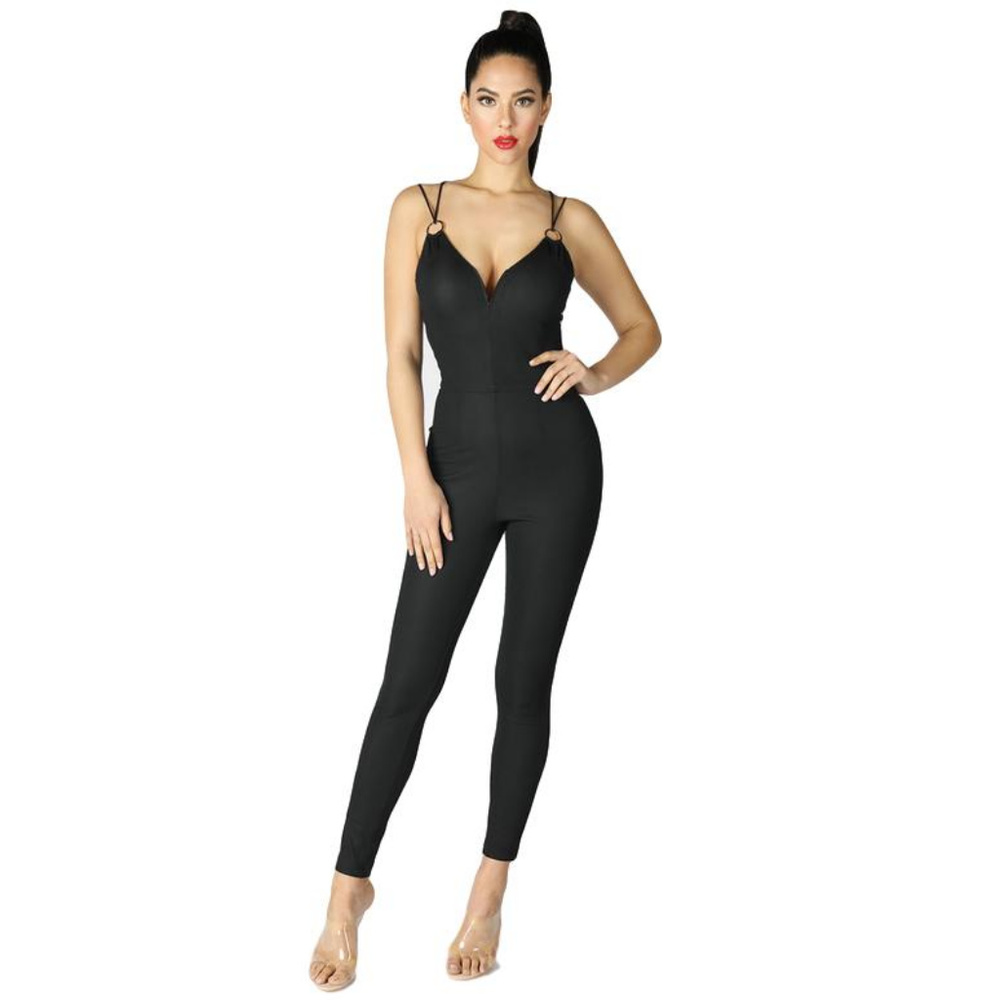 O-Ring Strap Detail Solid Jumpsuit